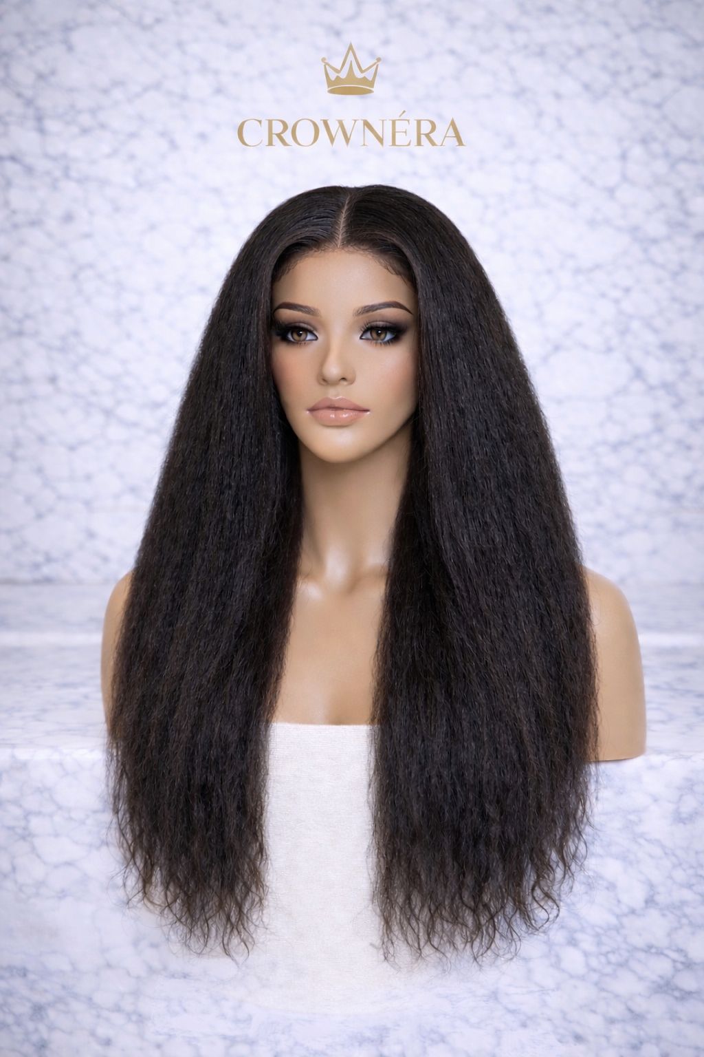 CROWNÉRA Kinky Straight HD Lace Front Wig – 100% Virgin Human Hair